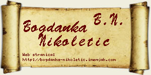 Bogdanka Nikoletić vizit kartica
